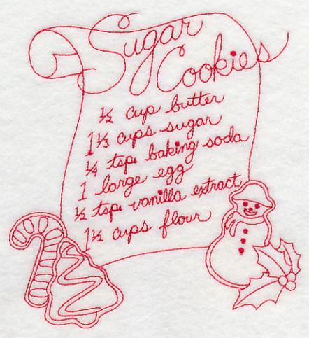 Sugar Cookies (Redwork) - Image 3