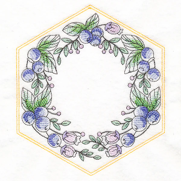 Sweet Fruit Quilt Hexagon - Blueberries - Image 3