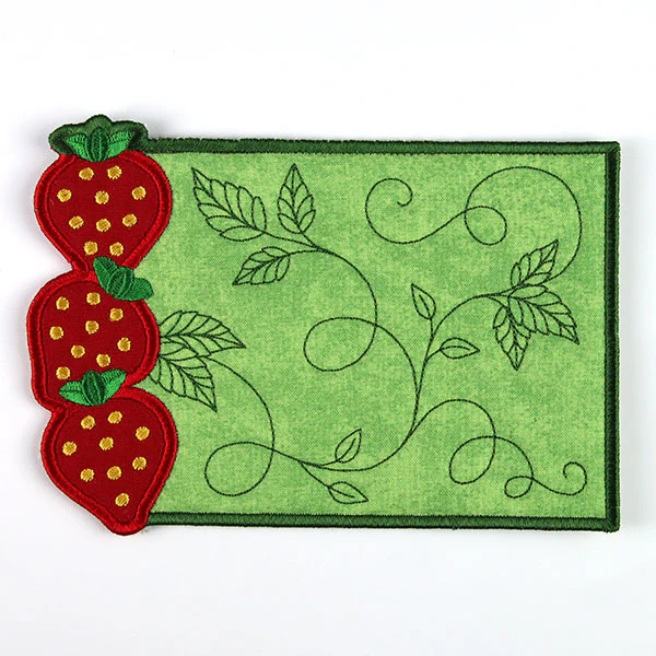 Summer Strawberries Mug Rug (In-the-Hoop) - Image 3