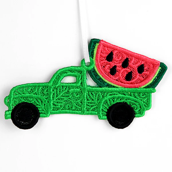 Summer Watermelon Retro Truck Ornament (Lace) - Image 3