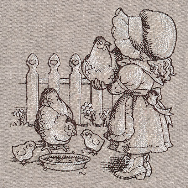 Sunbonnet Sue Farming Chickens - Image 2