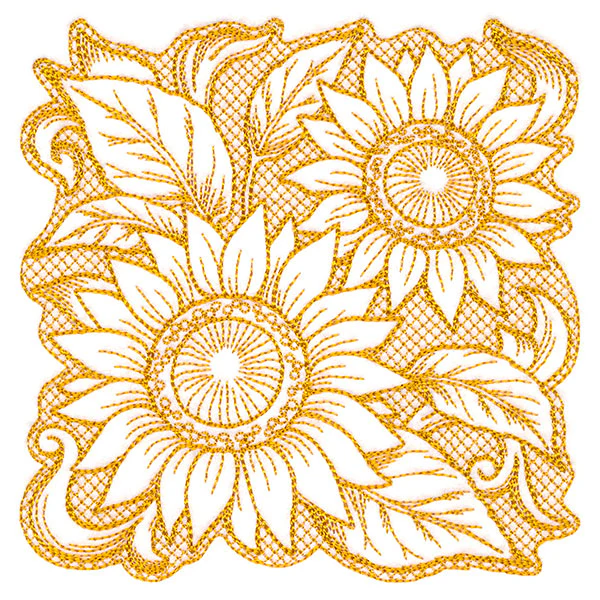 Sunflowers in Autumn Square (Trapunto) - Image 10