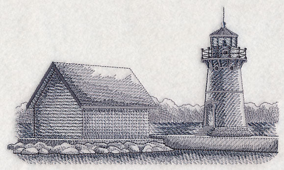 Sunken Rock Lighthouse Sketch (New York) - Image 3