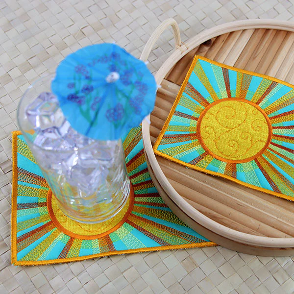 Sunshine & Stitches Mug Rug (In-the-Hoop) - Image 2