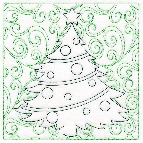 Surrounded by Swirls of Magic Christmas Tree Quilting (Double Run) - Image 2