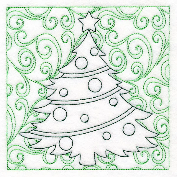 Surrounded by Swirls of Magic Christmas Tree Quilting (Double Run) - Image 4