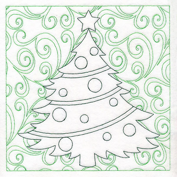 Surrounded by Swirls of Magic Christmas Tree Quilting (Double Run) - Image 6