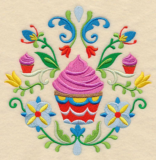 Swedish Folk Art - Cupcakes - Image 2