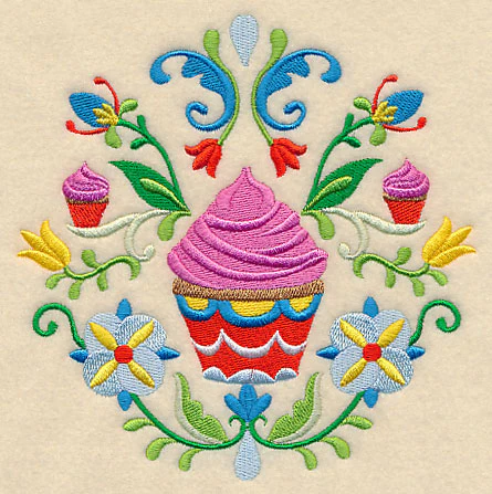 Swedish Folk Art - Cupcakes - Image 3