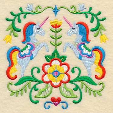 Swedish Folk Art - Unicorns - Image 4