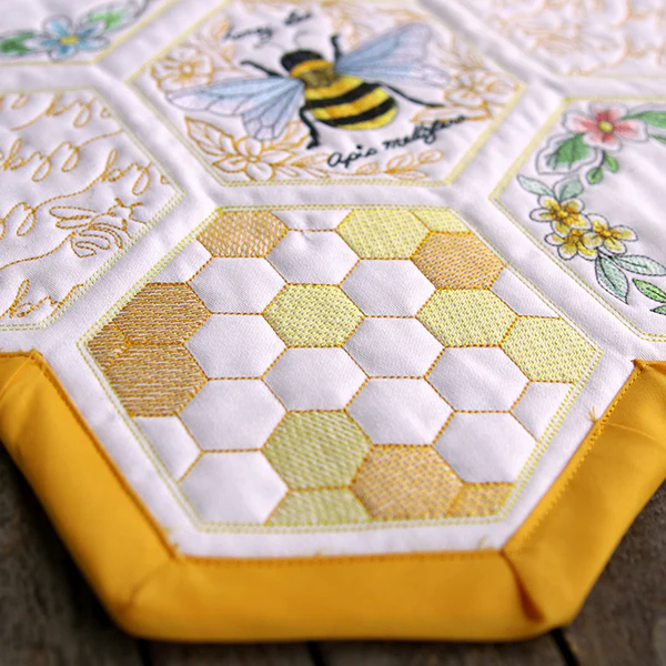 Sweet As Can Bee Quilt Hexagon 5 - Image 8