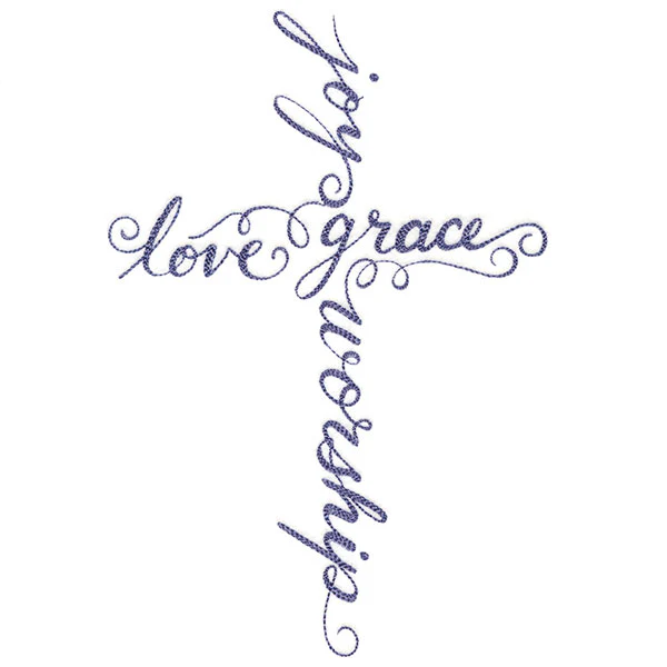 Sweet Blessings Calligraphy Cross - Image 3