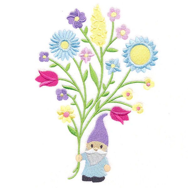 Sweet Garden Gnome with Blooms - Image 2