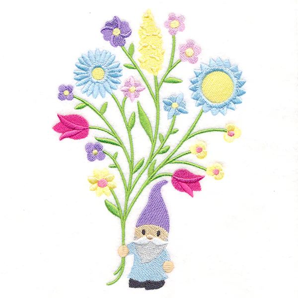Sweet Garden Gnome with Blooms - Image 3