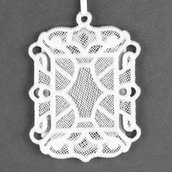 Sweet Moments Rectangle Frame Ornament (Lace) - Image 2