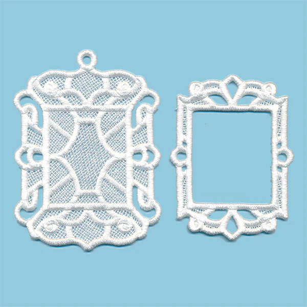 Sweet Moments Rectangle Frame Ornament (Lace) - Image 3