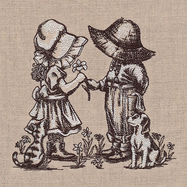 Sweet Nostalgia Sunbonnet Sue & Fisherman Fred Scene - Image 3