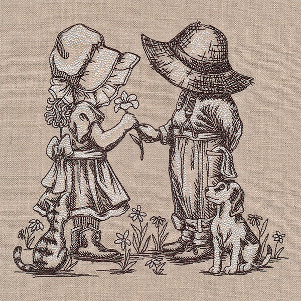 Sweet Nostalgia Sunbonnet Sue & Fisherman Fred Scene - Image 4