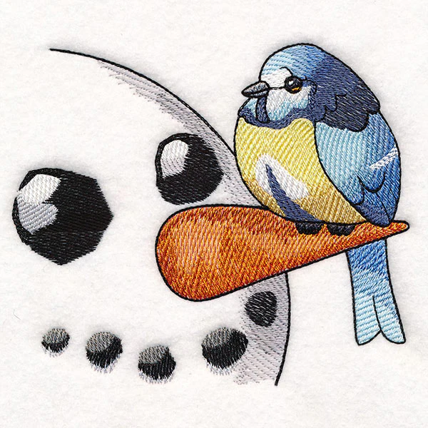 Sweet Peeking Snowman with Blue Tit - Image 5