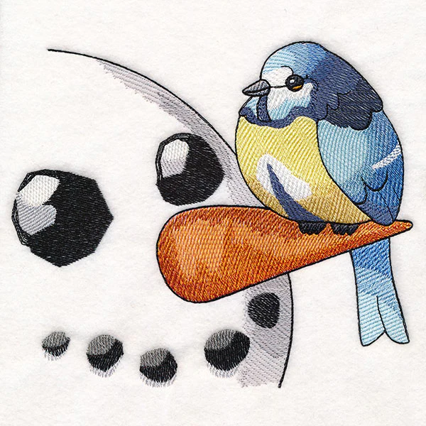 Sweet Peeking Snowman with Blue Tit - Image 7