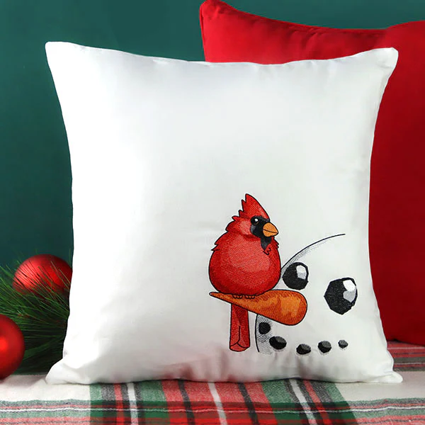 Sweet Peeking Snowman with Cardinal - Image 12