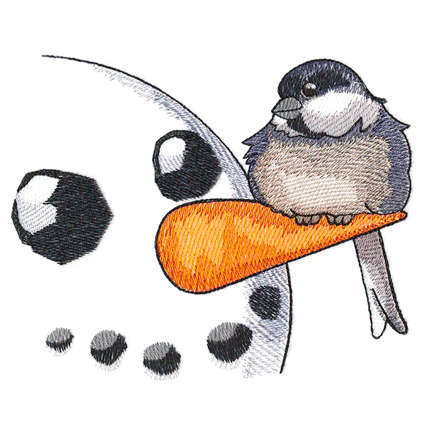 Sweet Peeking Snowman with Chickadee - Image 7