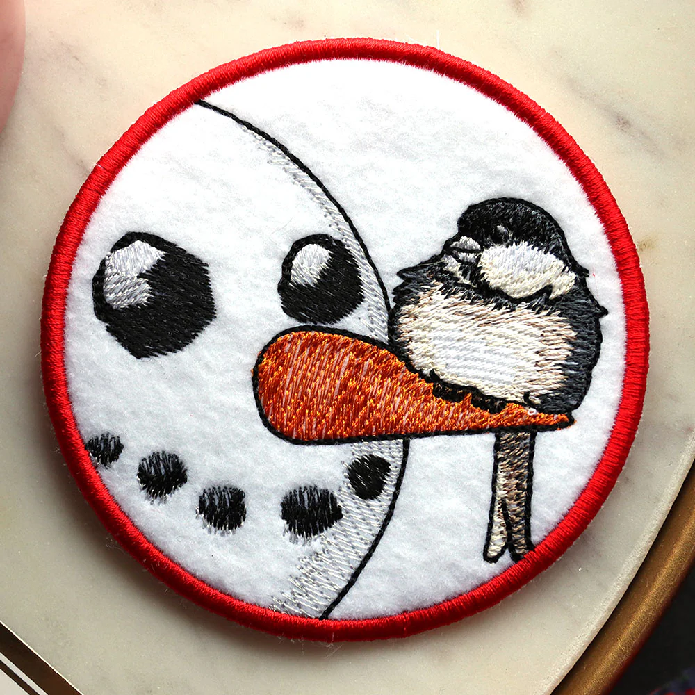 Sweet Peeking Snowman with Chickadee Coaster (In-the-Hoop) - Image 3