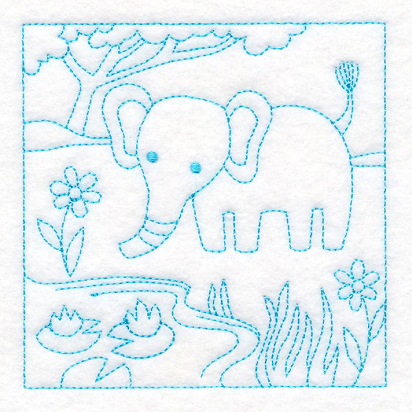 Sweet Safari Elephant Quilting Square (Double Run) - Image 5