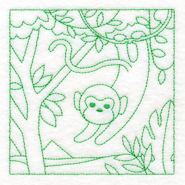 Sweet Safari Monkey Quilting Square (Double Run) - Image 5
