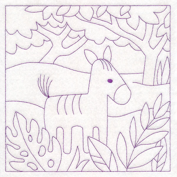 Sweet Safari Zebra Quilting Square (Double Run) - Image 6
