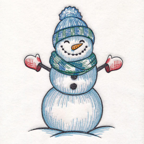 Sweet Snowman Etching with Mittens - Image 4