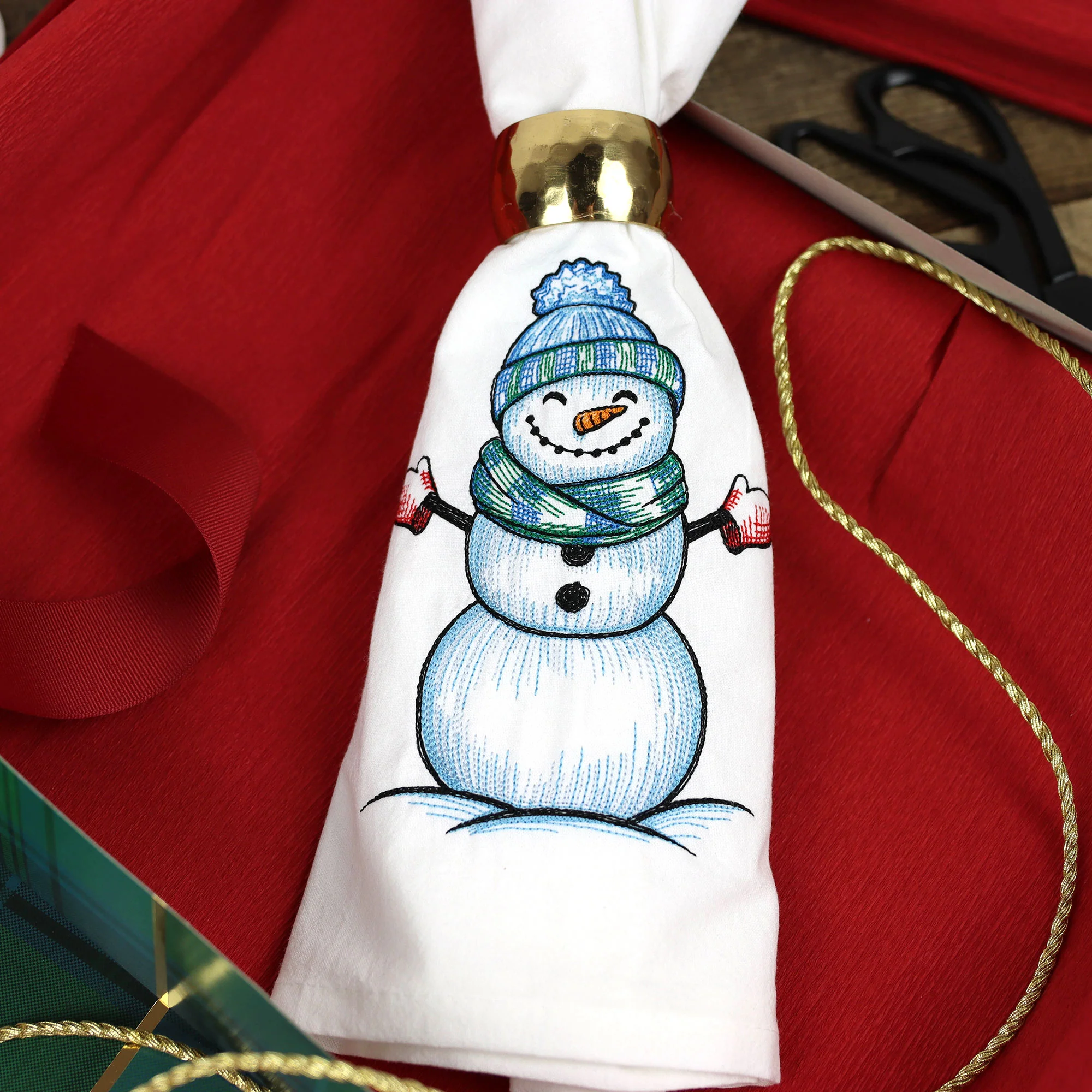 Sweet Snowman Etching with Mittens - Image 5