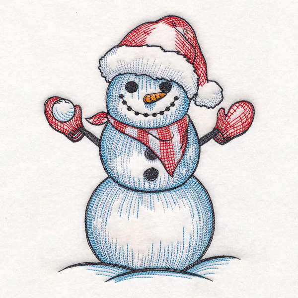 Sweet Snowman Etching with Santa Hat - Image 4