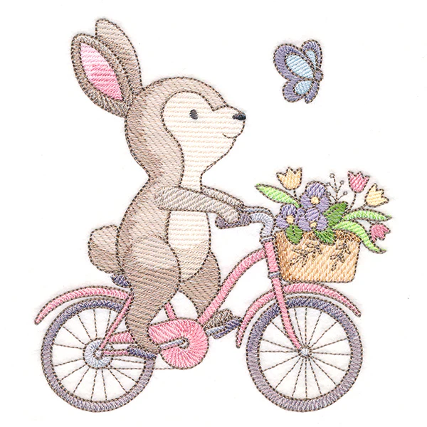 Sweet Storybook Bunny on Bike - Image 4