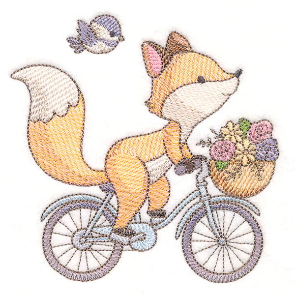 Sweet Storybook Fox on Bike - Image 2