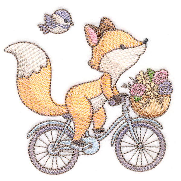 Sweet Storybook Fox on Bike - Image 3