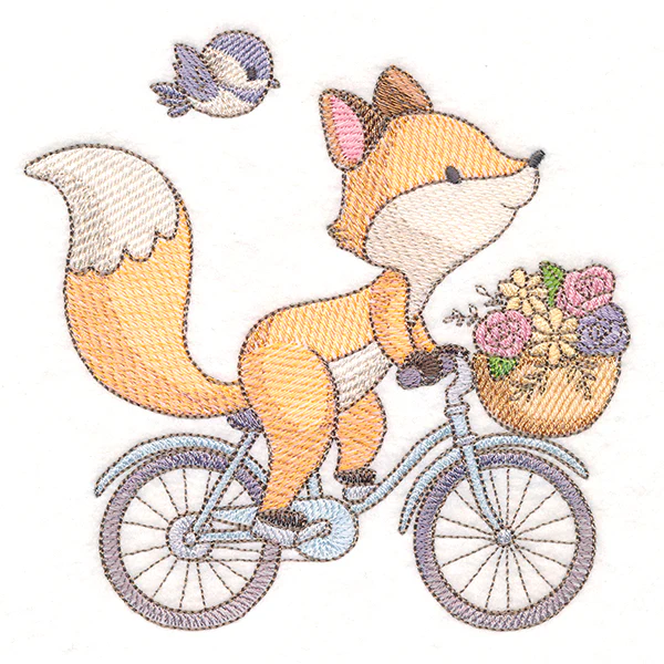 Sweet Storybook Fox on Bike - Image 4