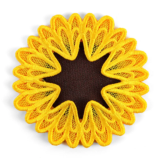 Sweet Sunflower Wine Glass Coaster (Lace) - Image 2
