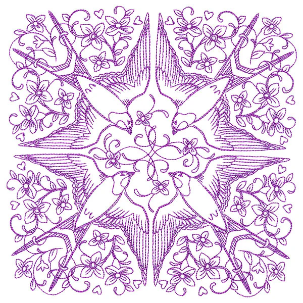 Sweet Swallow Kaleidoscope Square - Image 2