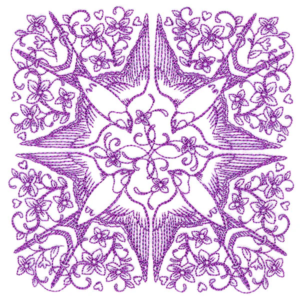 Sweet Swallow Kaleidoscope Square - Image 4