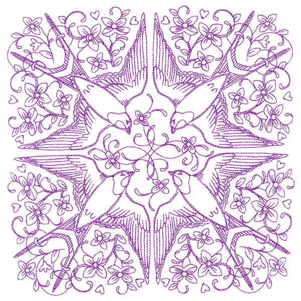 Sweet Swallow Kaleidoscope Square - Image 5