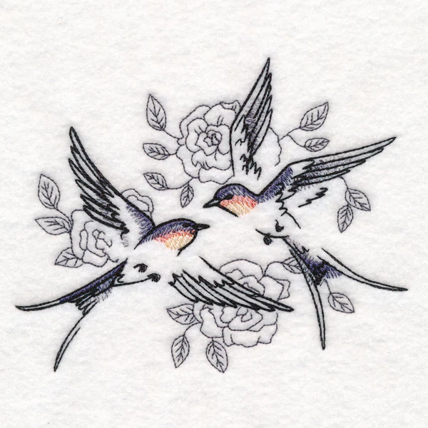 Sweetheart Barn Swallows in Watercolor - Image 3