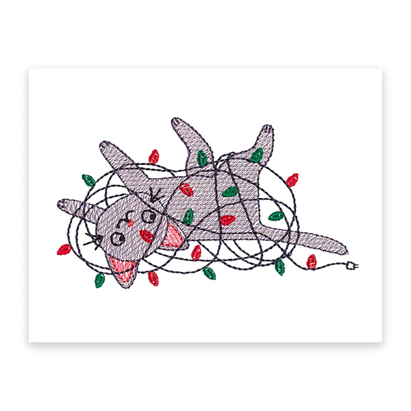 Tangled Up In Christmas Kitty (Cardstock) - Image 2