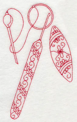 Tatting Shuttle 1 (Redwork) - Image 3