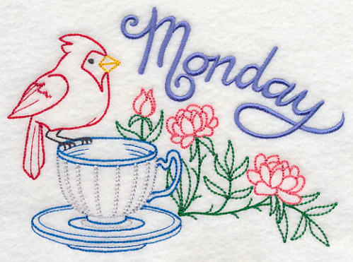 Tea Time Bird on Monday (Vintage)