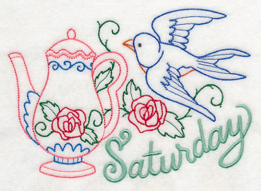 Tea Time Bird on Saturday (Vintage) - Image 3