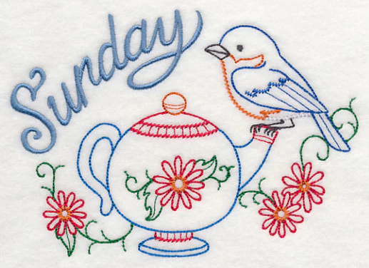 Tea Time Bird on Sunday (Vintage)