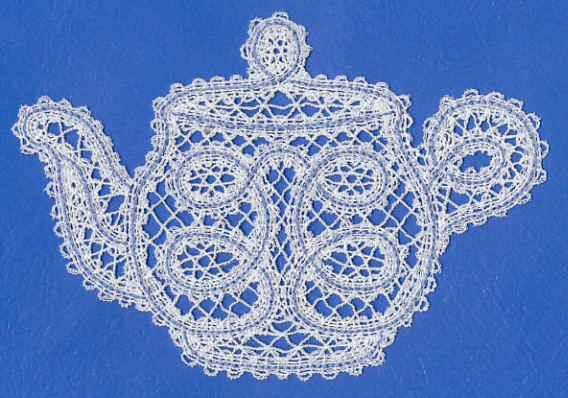 Tea Time Teapot (Battenburg Lace) - Image 2
