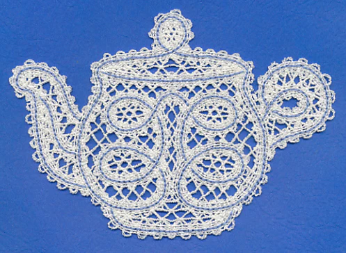 Tea Time Teapot (Battenburg Lace) - Image 3