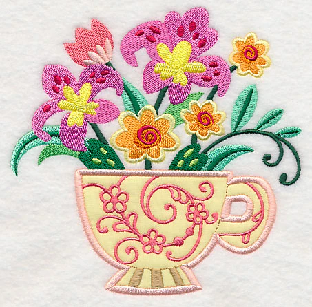 Teacup Bouquet (Applique) - Image 2
